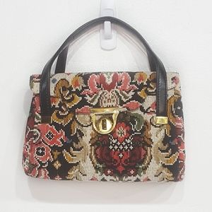 Vintage Carpet Tapestry Floral Cottagecore Bag